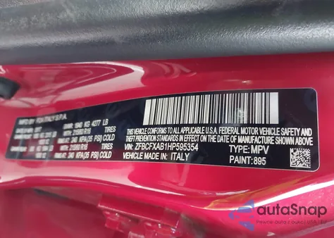 2017 Fiat 500X Pop Fwd из США, поврежденный, VIN ZFBCFXAB1HP595354